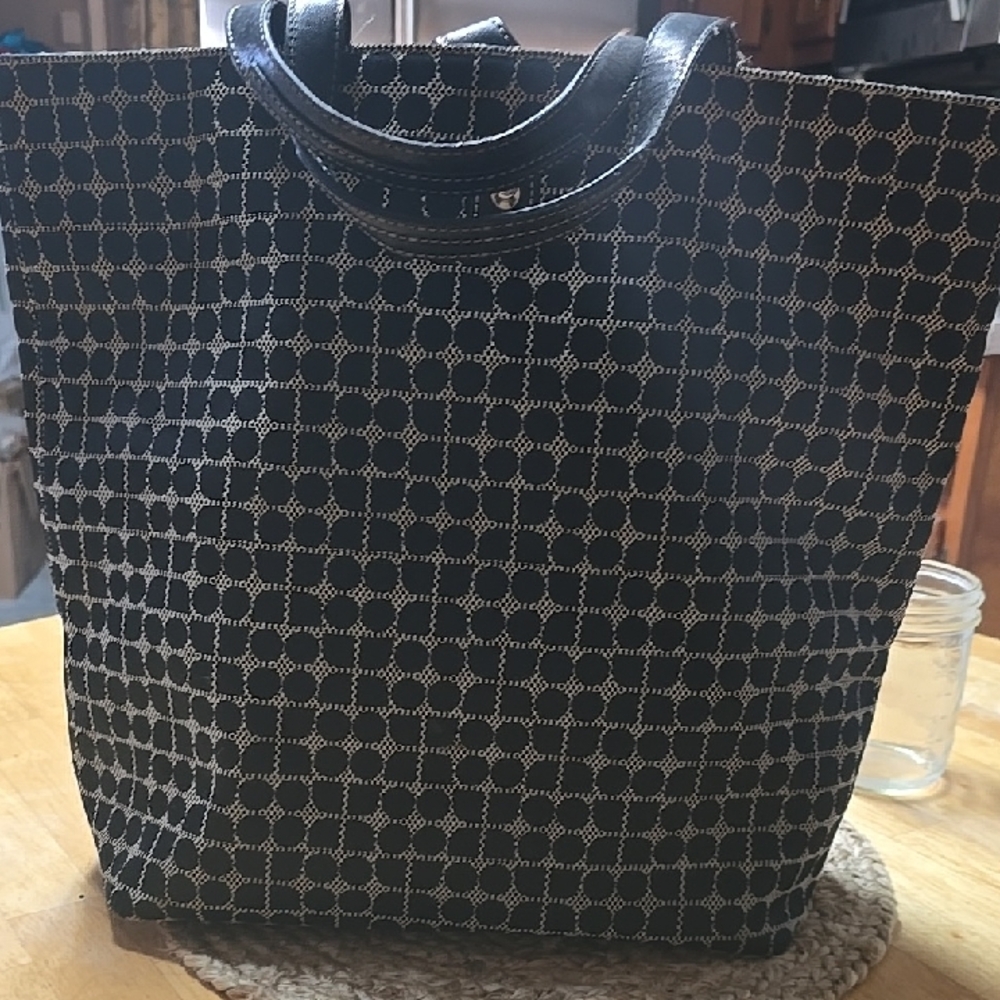 Kate Spade Black and Cream Patterned Tote